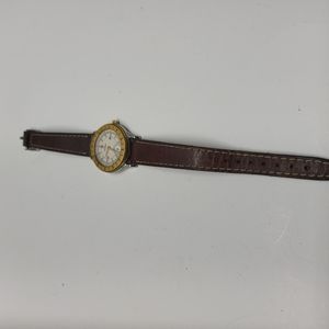 Movado women watch with brown leather band